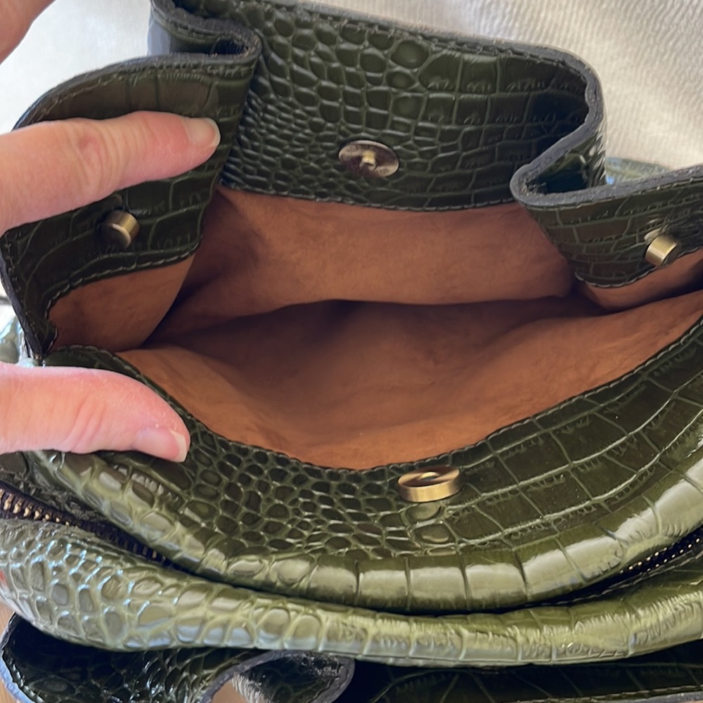 Patricia Nash Green Croc-Embossed Satchel - Picture 9 of 11